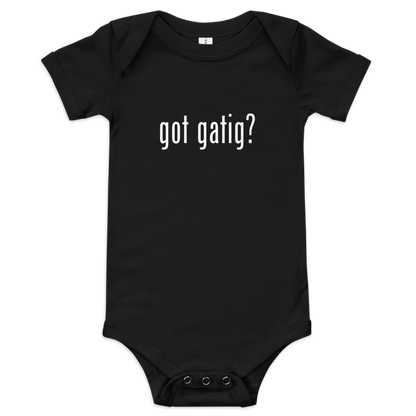 Armenian baby onesie depicitng the saying "got milk" or "got gatig"