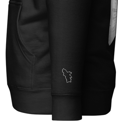 Sweatshirt depicting the two burial sites and gravestones of General Dro, also known as Drastamat Kanayan