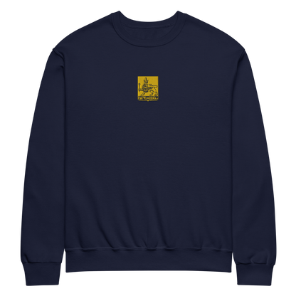Navy crewneck sweatshirt featuring an embroidered emblem of Yerevan 